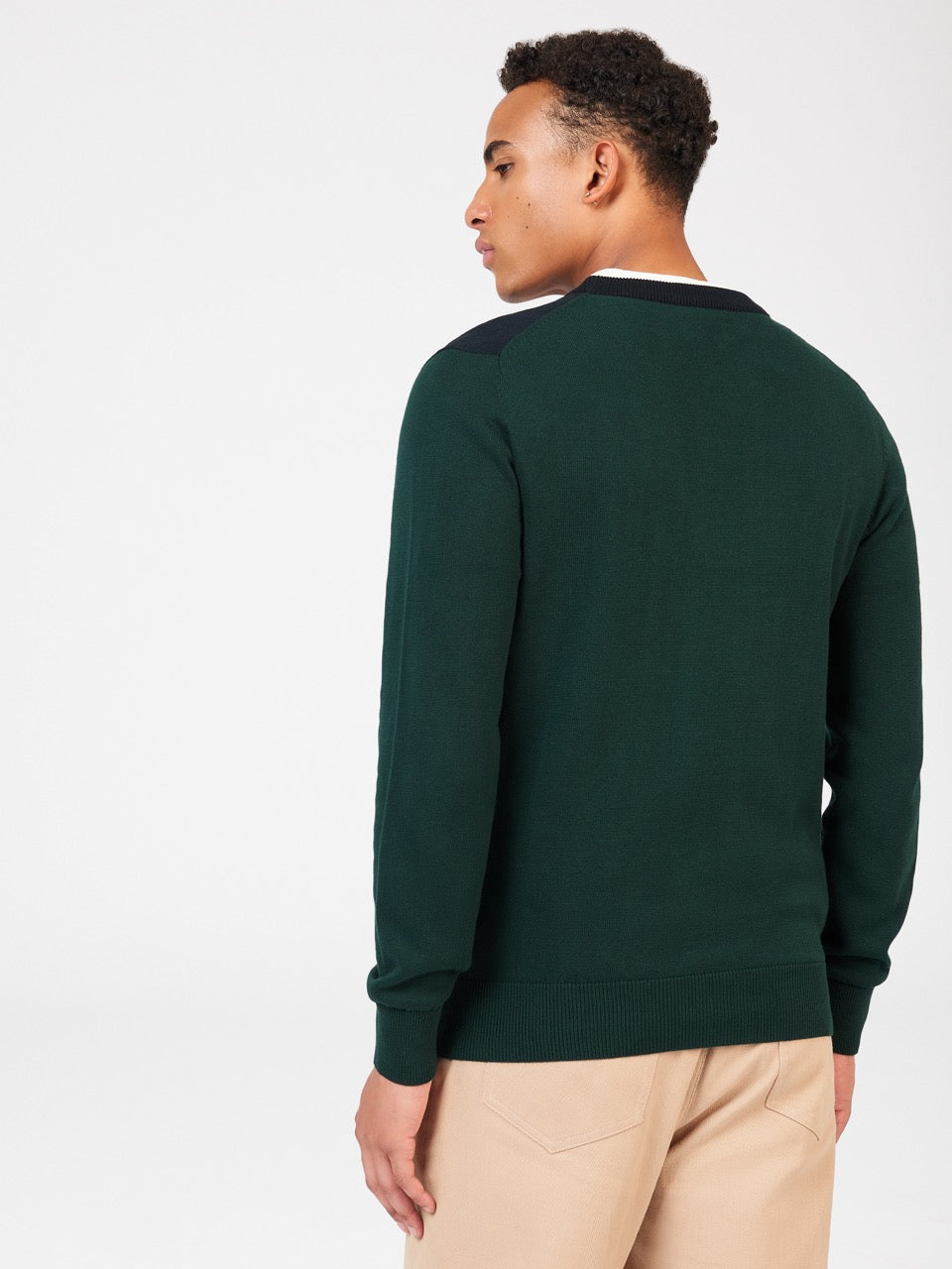 Knitwear Ben Sherman Chest Stripe Crewneck Vert Foncé | OMW-33294966